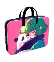 Servieta port-desen cu fermoar, textil, ErichKrause Panda Hugs, A4+