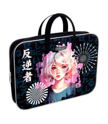 Servieta port-desen cu fermoar, textil, ErichKrause Tokyo Date, A4+