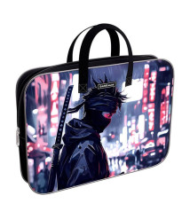 Servieta port-desen cu fermoar, textil, ErichKrause Samurai, A4+