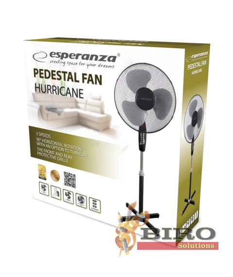 Ventilator Esperanza HURRICANE EHF001KE – 40 cm, 50W – 3 viteze, negru/gri