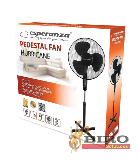 Ventilator Esperanza HURRICANE EHF001KK – 40 cm, 50W – 3 viteze, negru