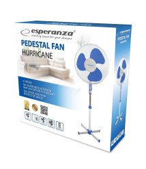 Ventilator Esperanza HURRICANE EHF001WB – 40 cm, 50W – alb/albastru, 3 trepte