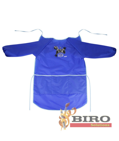 Șorț pictură cu mâneci, albastru, 69×48 cm