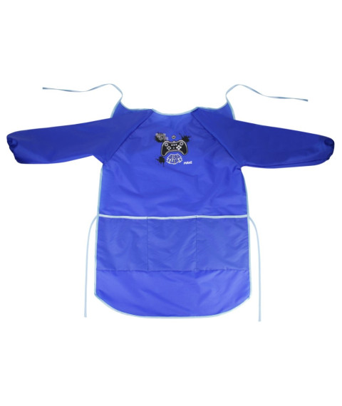 Șorț pictură cu mâneci, albastru, 69×48 cm