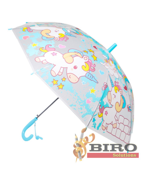Umbrelă pentru copii Unicorn, albastră, cod 224002