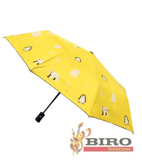 Umbrelă pliabilă Pinguin, galbenă, cod 220006