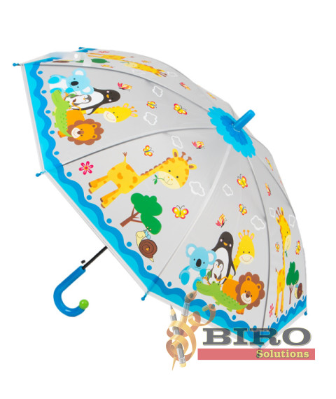 Umbrelă pentru copii animale, albastră, cod 180018