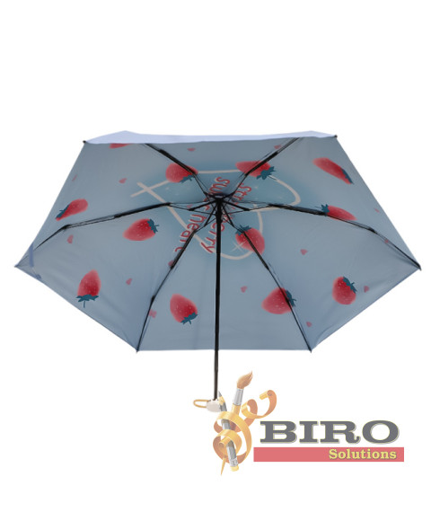 Umbrelă pliabilă Strawberry, albastră, cod 220001