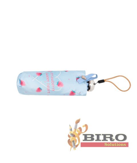 Umbrelă pliabilă Strawberry, albastră, cod 220001