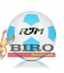 Minge de fotbal Size 5, cusută la mașină, alb-albastru deschis, cod 2126D