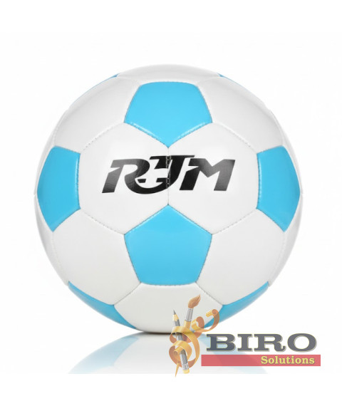 Minge de fotbal Size 5, cusută la mașină, alb-albastru deschis, cod 2126D