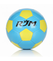 Minge de fotbal Size 5, cusută la mașină, galben-albastru, cod 2127D