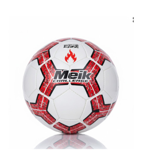 Minge de fotbal Size 5 Machine-Stitched, alb-roșu, cod 2158D