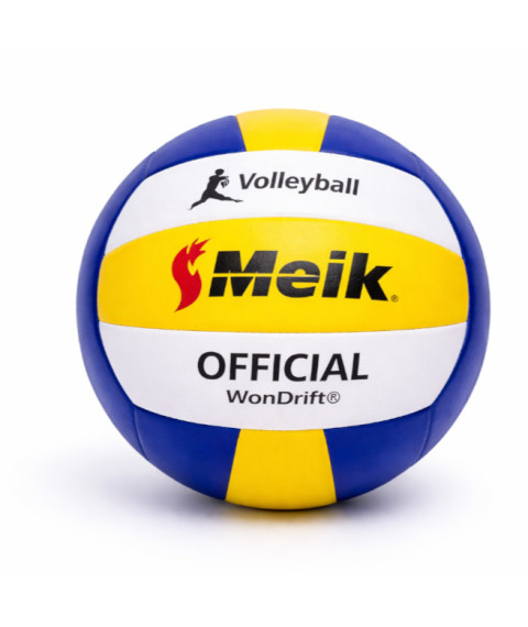 Minge de volei Size 5 PU Leather-Covered, galben-albastru, cod 2160D
