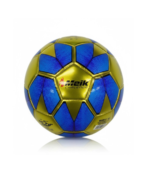 Minge de fotbal Size 5 TPU Machine-Stitched 7, albastru cu auriu, cod 2195D