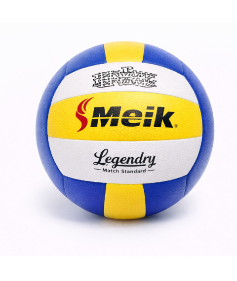 Minge de volei Size 5 Machine-Stitched, galben-albastru, cod 2198D