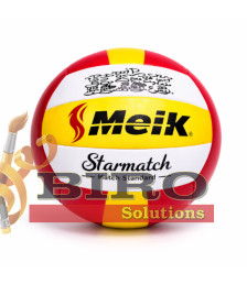 Minge de volei Size 5 Machine-Stitched, galben-roșu, cod 2199D