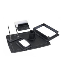 Set de birou, 6 piese, negru, FOROFIS