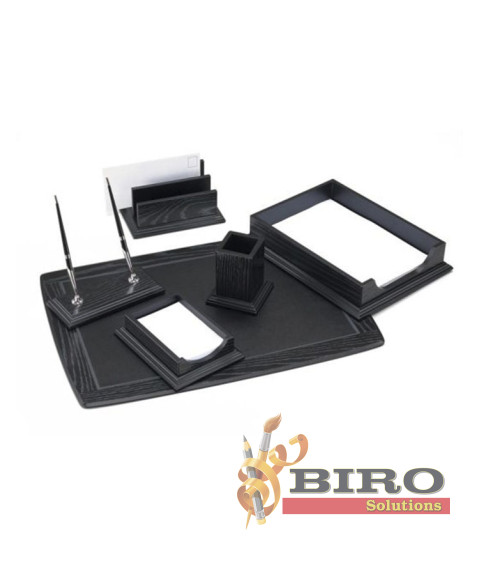 Set de birou, 6 piese, negru, FOROFIS
