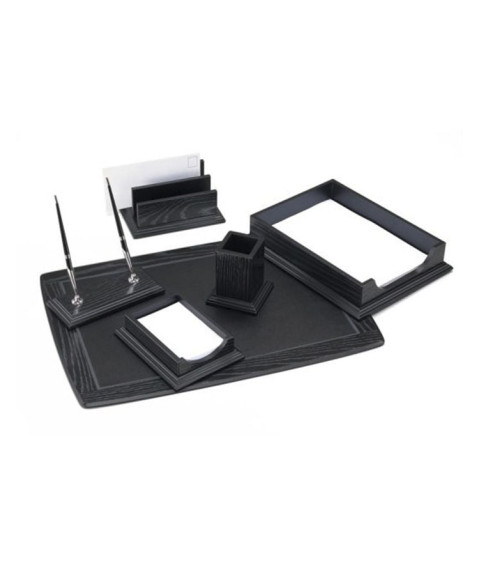 Set de birou, 6 piese, negru, FOROFIS