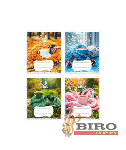 Caiete 96 foi, pătrățele, copertă colorată, 965060