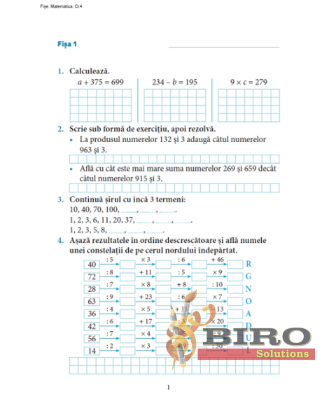 Excelează la matematică clasa a 4-a