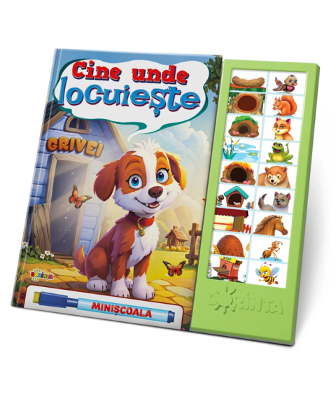Carte cu sunete „Cine unde locuiește?”