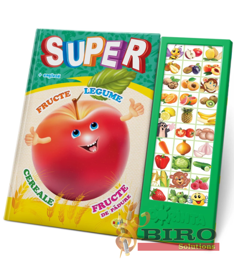 Carte cu Sunete – Super Fructe, Legume și Fructe de Pădure pentru Copii