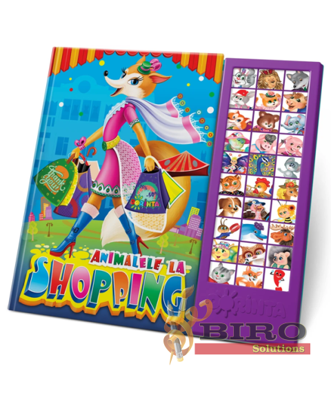 Carte cu sunete „Animalele la Shopping”