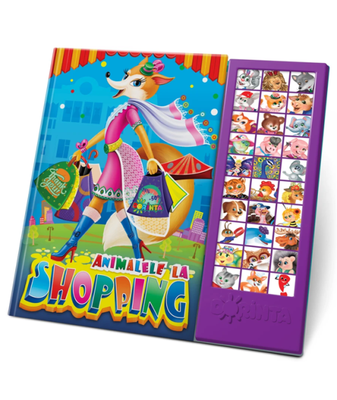 Carte cu sunete „Animalele la Shopping”
