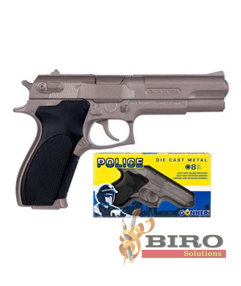 Pistol de politie, metalic (8 gloante), 46421