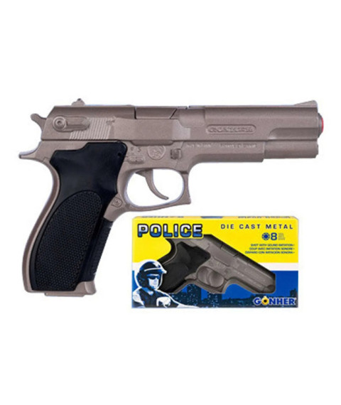 Pistol de politie, metalic (8 gloante), 46421