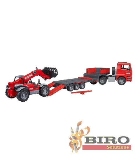 Camion MAN TGA cu remorcă și manipulator telescopic