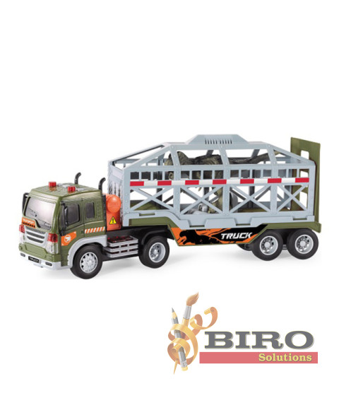 Camion 1:16 cu dinozaur (lumină, sunet)