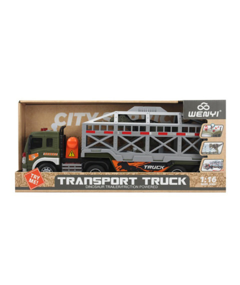 Camion 1:16 cu dinozaur (lumină, sunet)