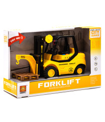 Masina cu inertie 1:16 "Forklift w/ 2 cartons" (lumini,sunete)