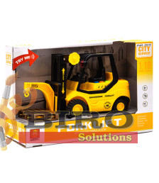 Masina cu inertie 1:16 "Forklift w/ 2 cartons" (lumini,sunete)