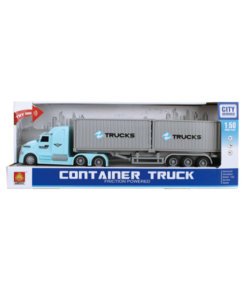 Camion cu inerție 1:50 "Container Truck" (lumini, sunete)