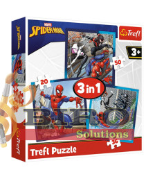 TF Puzzle "3in1" - "Spider friends / Disney Marvel Spiderman", cod 60561