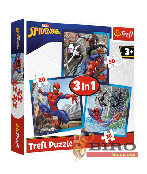 TF Puzzle "3in1" - "Spider friends / Disney Marvel Spiderman", cod 60561