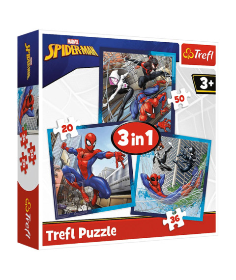TF Puzzle "3in1" - "Spider friends / Disney Marvel Spiderman", cod 60561