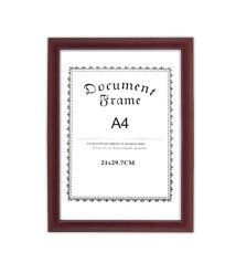 Ramă foto A4, plastic, lemn roșu
