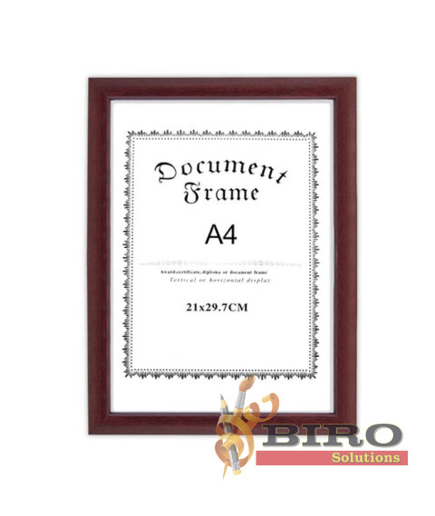 Ramă foto A4, plastic, lemn roșu