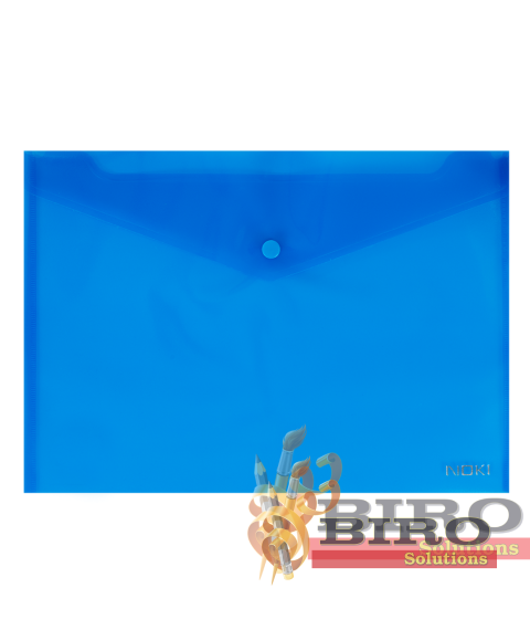 Mapă plic A4 din plastic cu buton NOKI albastru 140 mkr | Biro Solutions