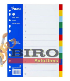 Separator din plastic A4, 12 culori, NOKI