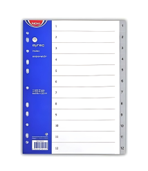 Separator din plastic index 1-12 NOKI A4