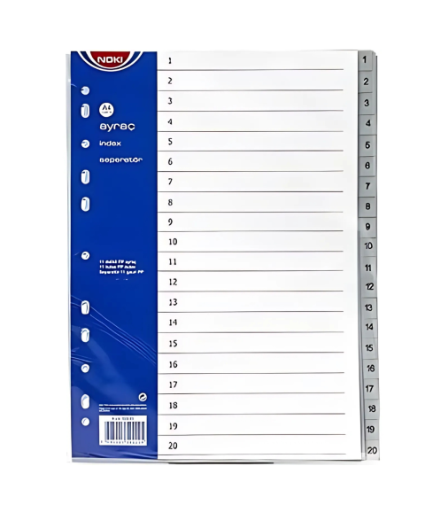 Separator din plastic index 1-20 NOKI A4