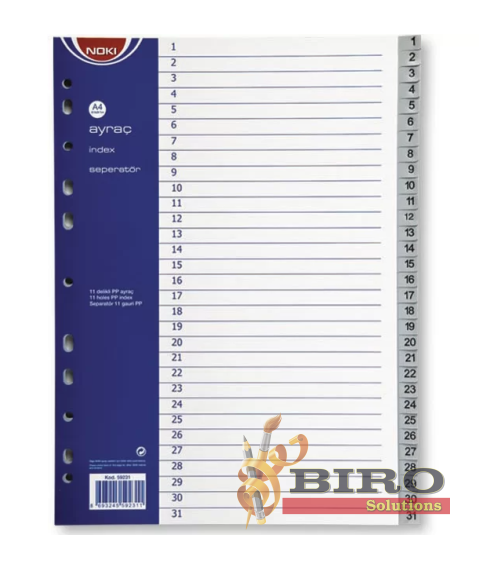 Separator din plastic index 1-31 NOKI A4