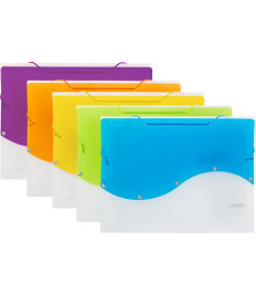 Mapa plastic Noki, cu elastic, A4, diverse culori, 12 separatoare