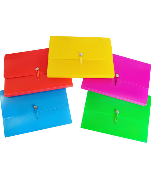 Mapa plastic Noki, cu elastic, A4, diverse culori, 6 separatoare